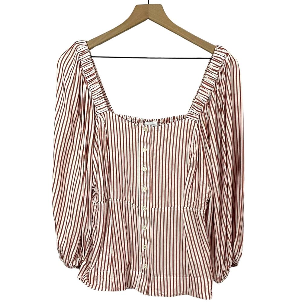 CAbi Carnival Top (Style 5890) - Red Stripe - Medium